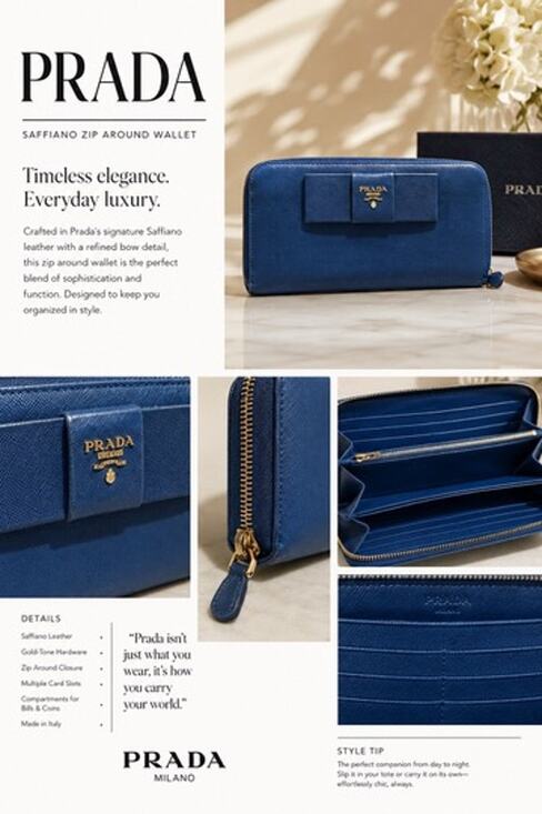 Prada | Bags | Ls49 Prada Saffiano Leather Bow Long Zippy Wallet